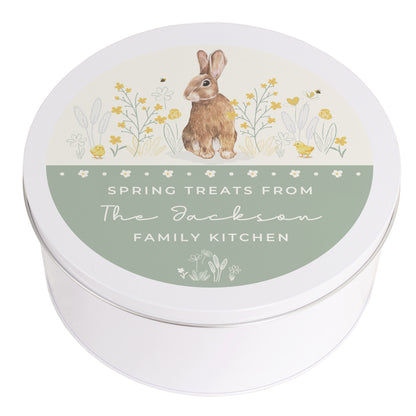 Personalised Spring Bunny Cake Tin