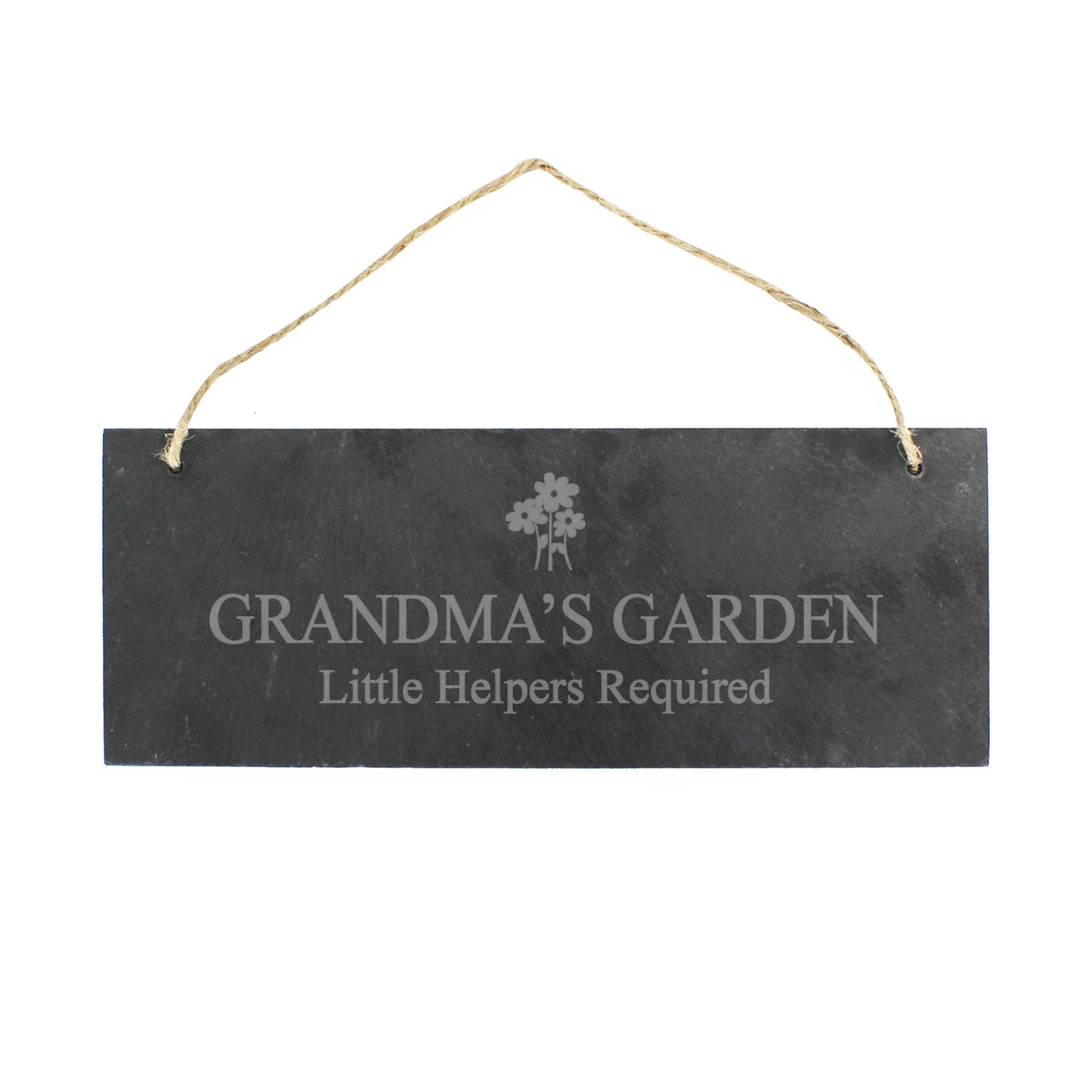 Personalised Flower Motif Hanging Slate Plaque