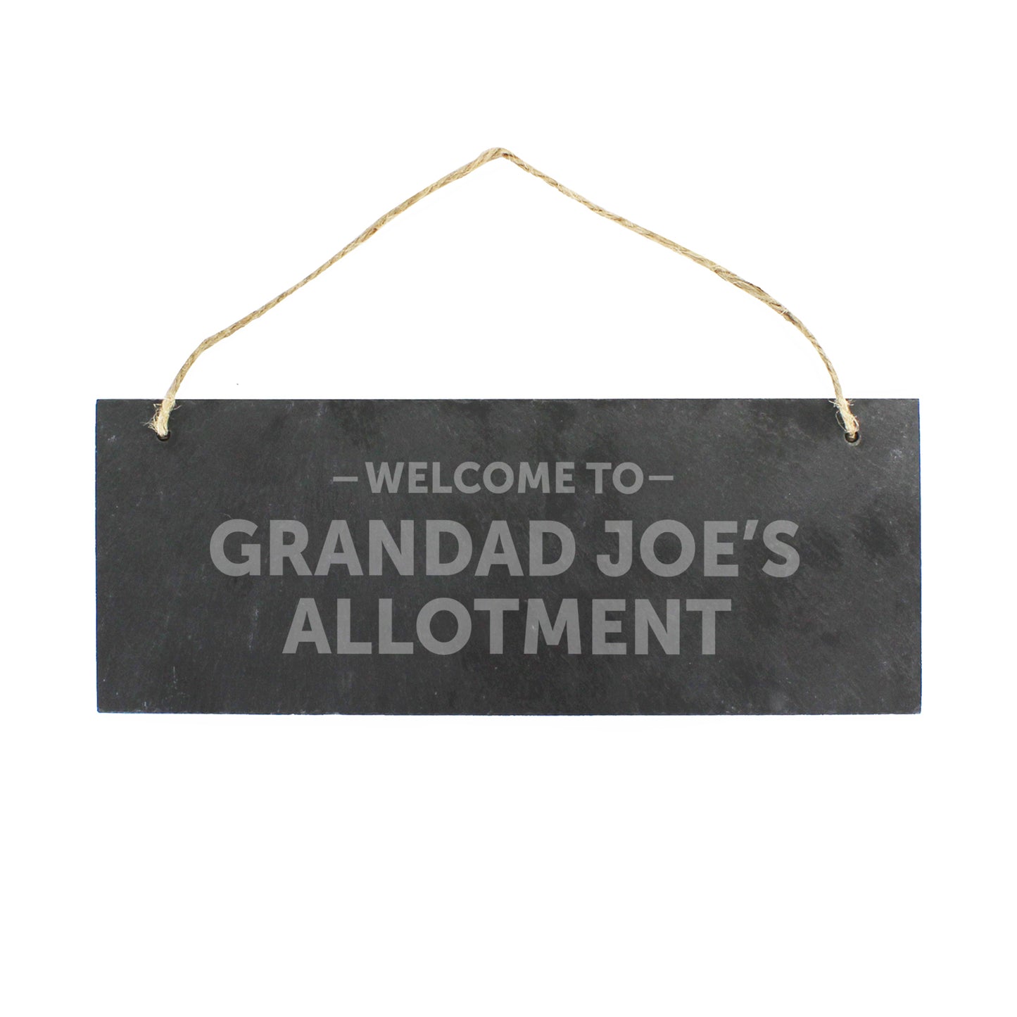 Personalised Welcome To... Hanging Slate Plaque