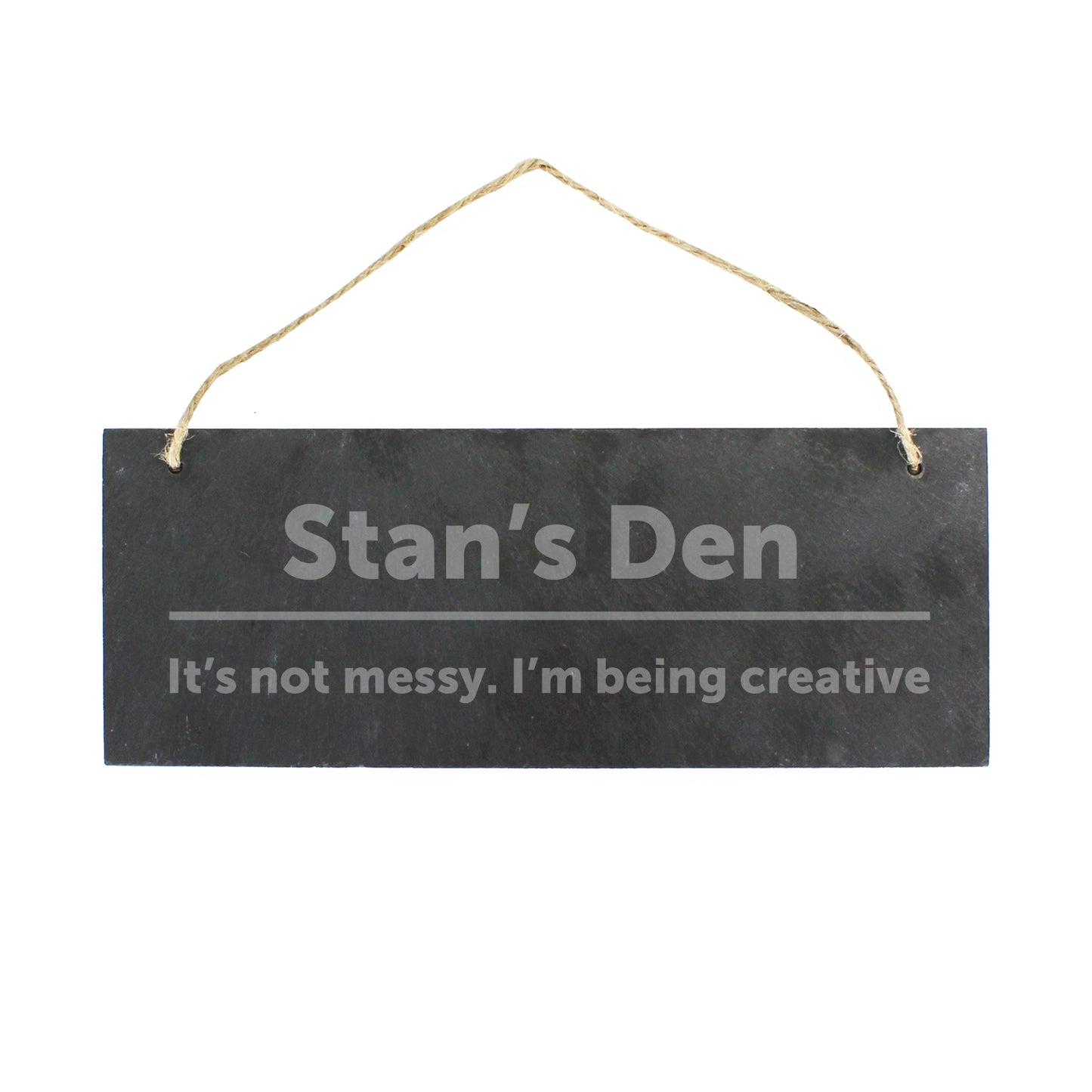 Personalised Bold Design Hanging Slate Plaque