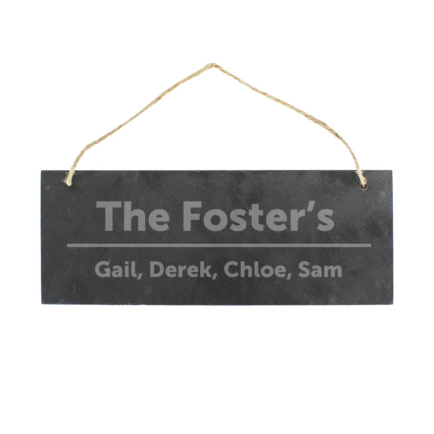 Personalised Bold Design Hanging Slate Plaque