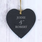 Personalised Couples Slate Heart Decoration