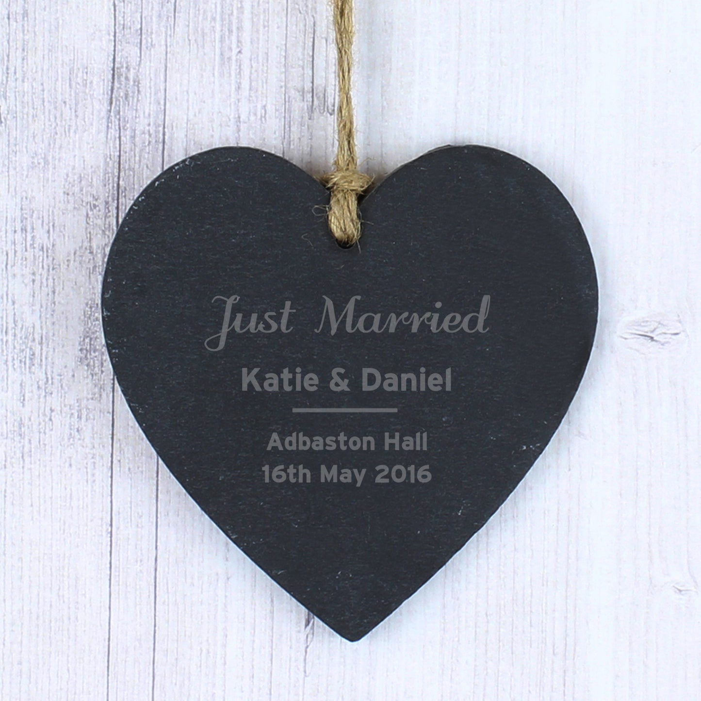 Personalised Classic Slate Heart Decoration