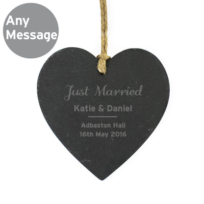 Personalised Classic Slate Heart Decoration