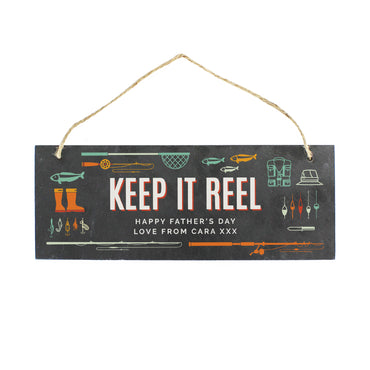 Personalised ""Keep It Reel"" Printed Hanging Slate Plaque