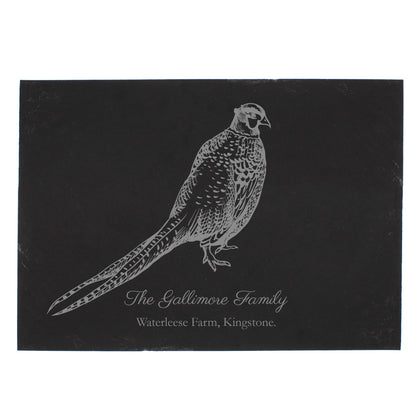 Personalised Pheasant Slate Placemat