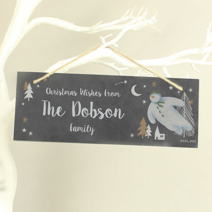 Personalised The Snowman Magical Adventure Hanging Slate Plaque