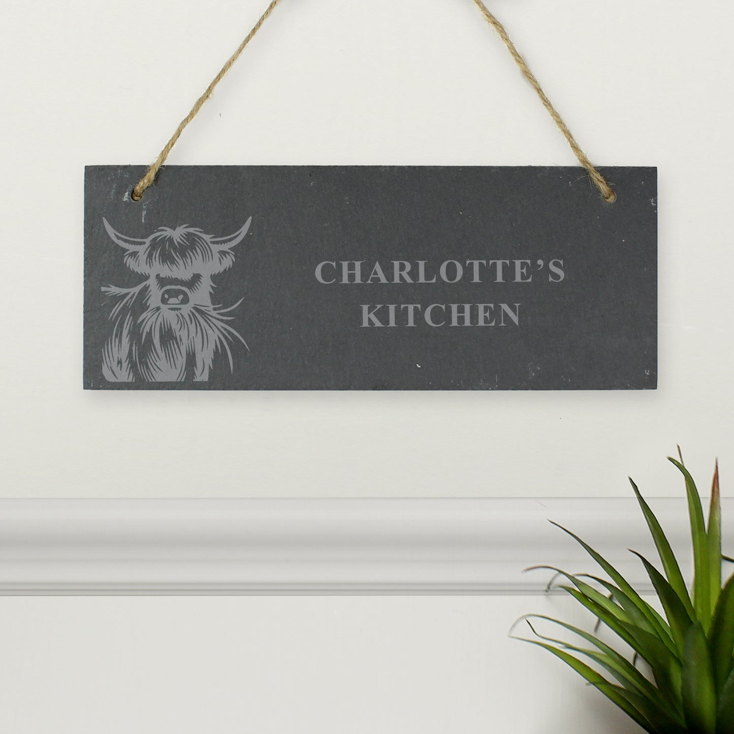 Personalised Highland Cow Slate Sign