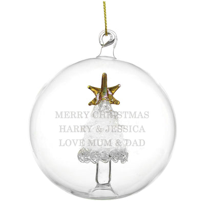 Personalised Glass Christmas Tree Bauble