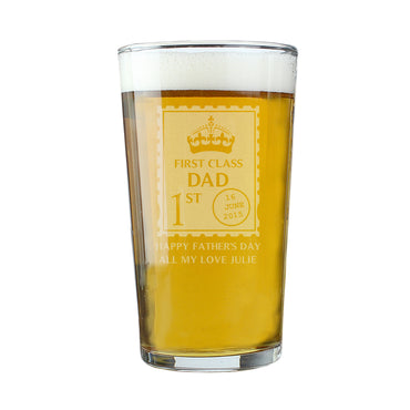 Personalised 1st Class Pint Glass