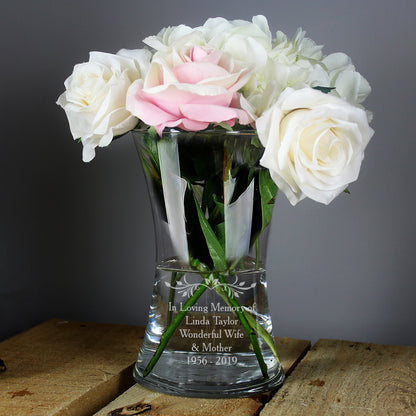 Personalised Sentiments Glass Vase