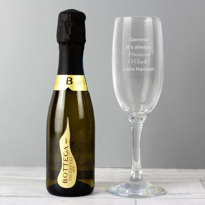 Personalised Prosecco Flute & Mini Prosecco Set