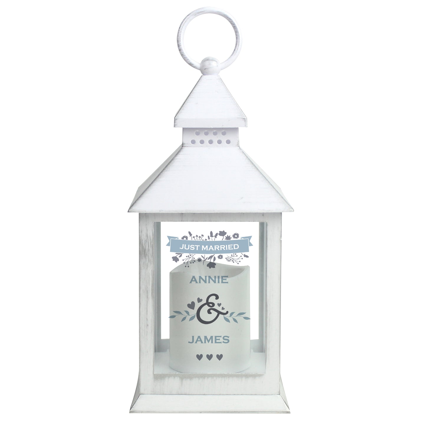 Personalised Couples Special Date White Lantern