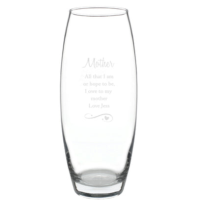 Personalised Swirls & Hearts Bullet Vase