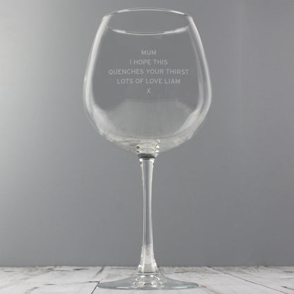 Personalised Bold Statement Bottle of Wine Glass