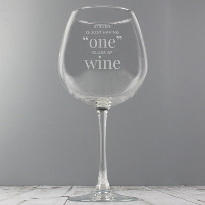 Personalised 'One Glass' Bottle of Wine Glass