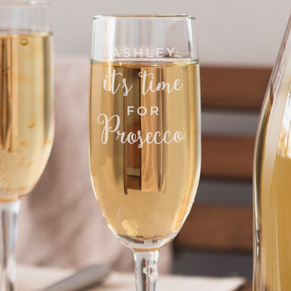 Personalised 'It's Time for Prosecco' Flute