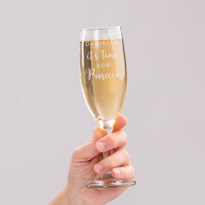 Personalised 'It's Time for Prosecco' Flute