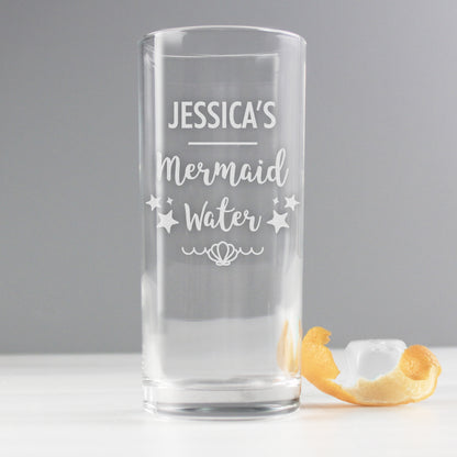 Personalised Mermaid Water Hi Ball Glass