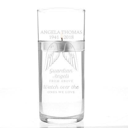 Personalised Guardian Angel Wings Floating Candle Holder