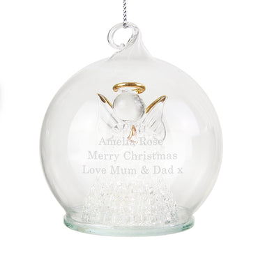 Personalised Christmas Message LED Angel Bauble