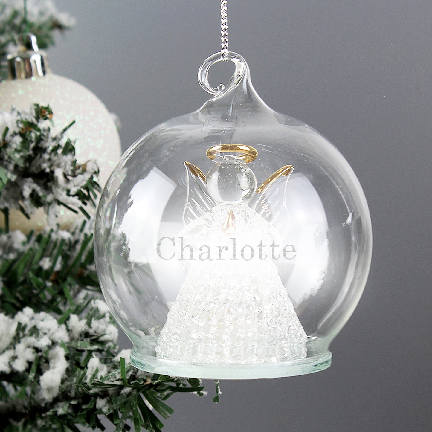 Personalised Christmas Message LED Angel Bauble