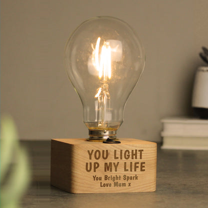 Personalised You Light Up My Life LED Bulb Table Lamp