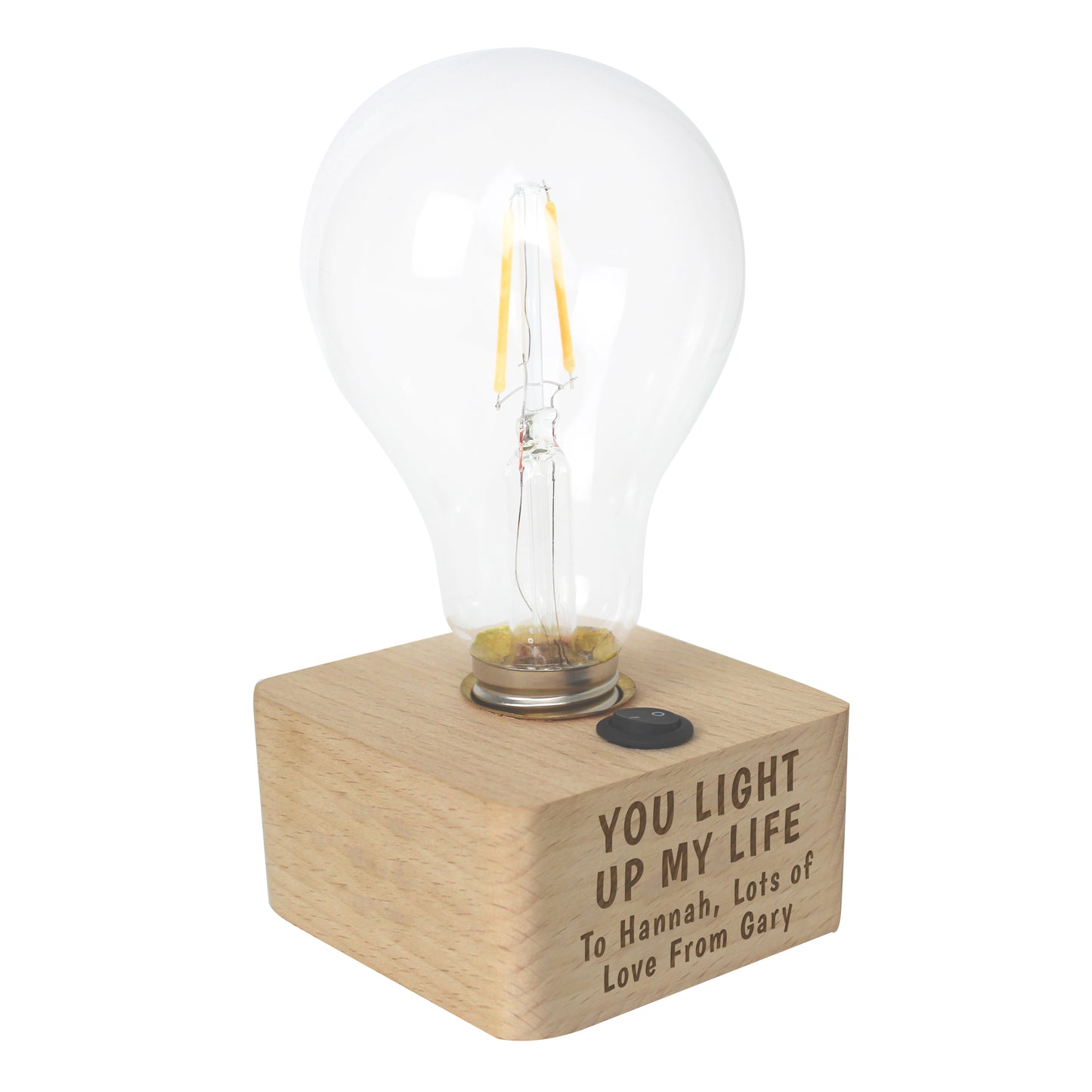 Personalised You Light Up My Life LED Bulb Table Lamp