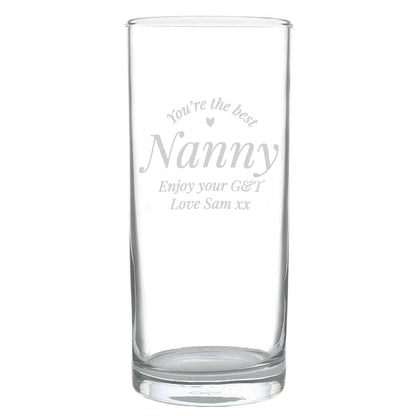 Personalised You Are The Best Hi Ball Glass