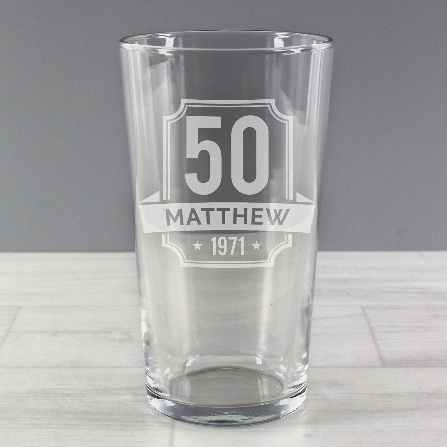 Personalised Big Age & Name Birthday Pint Glass