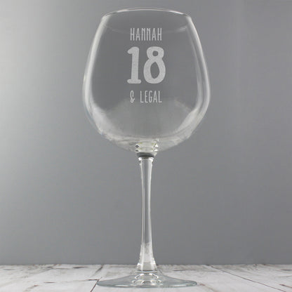 Personalised Big Age Bottle of Wine Glass