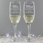 Personalised Mr & Mrs Pair of Flutes