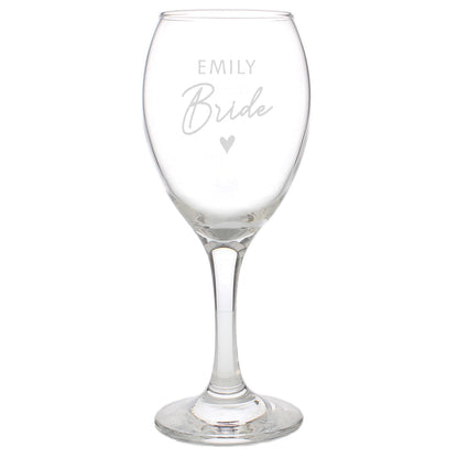 Personalised Bride Wine Glass