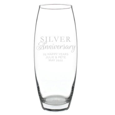 Personalised 'Silver Anniversary' Bullet Vase