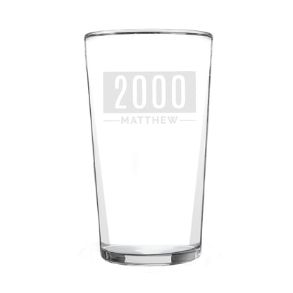 Personalised Name & Date Pint Glass