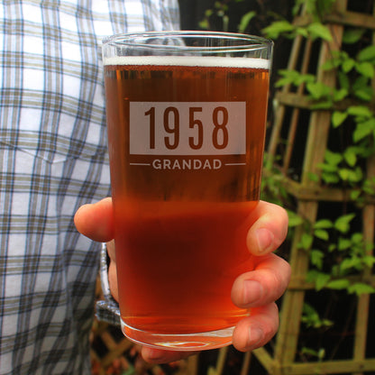 Personalised Name & Date Pint Glass