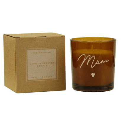 Personalised Amber Glass Candle