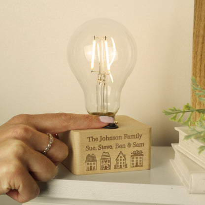 Personalised Home Wooden Bulb Light