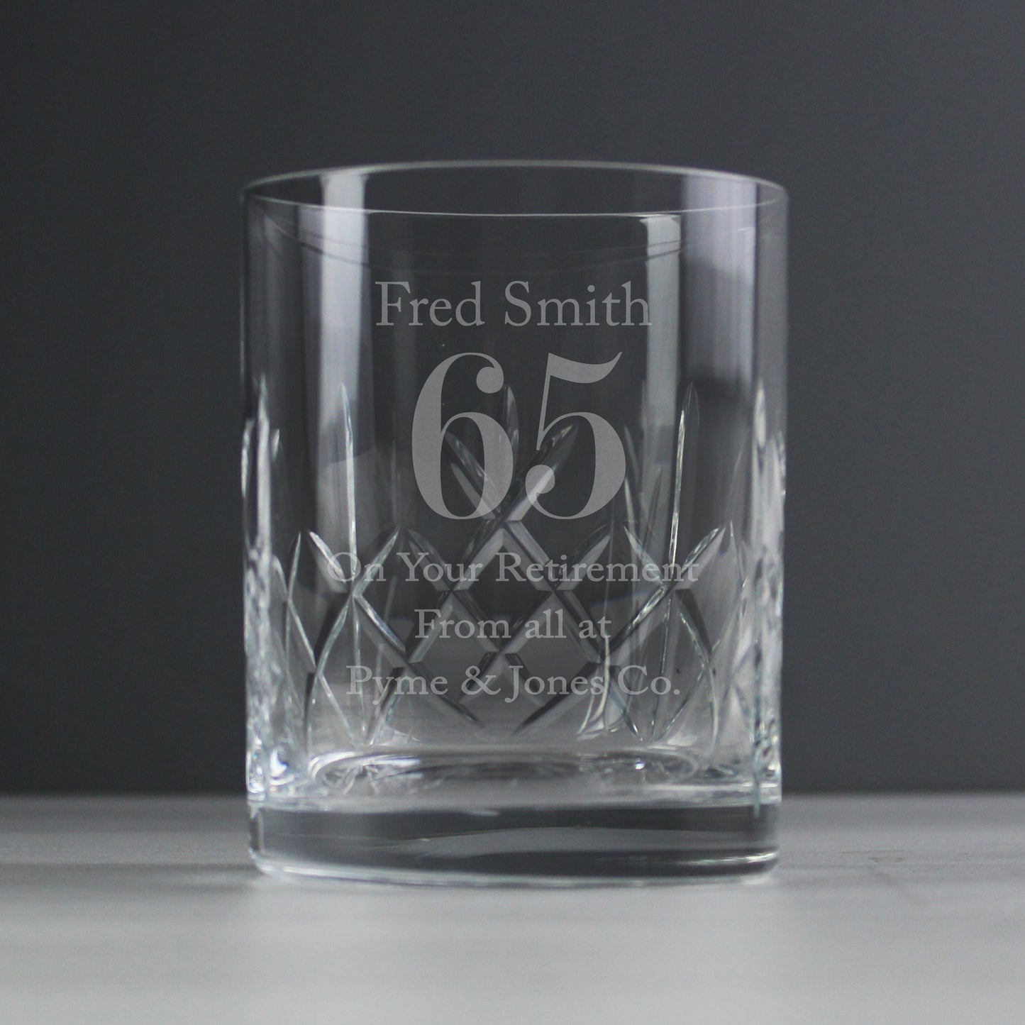 Personalised Big Age Cut Crystal Whisky Tumbler