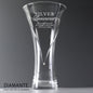 Personalised Silver Anniversary Large Hand Cut Diamante Heart Vase