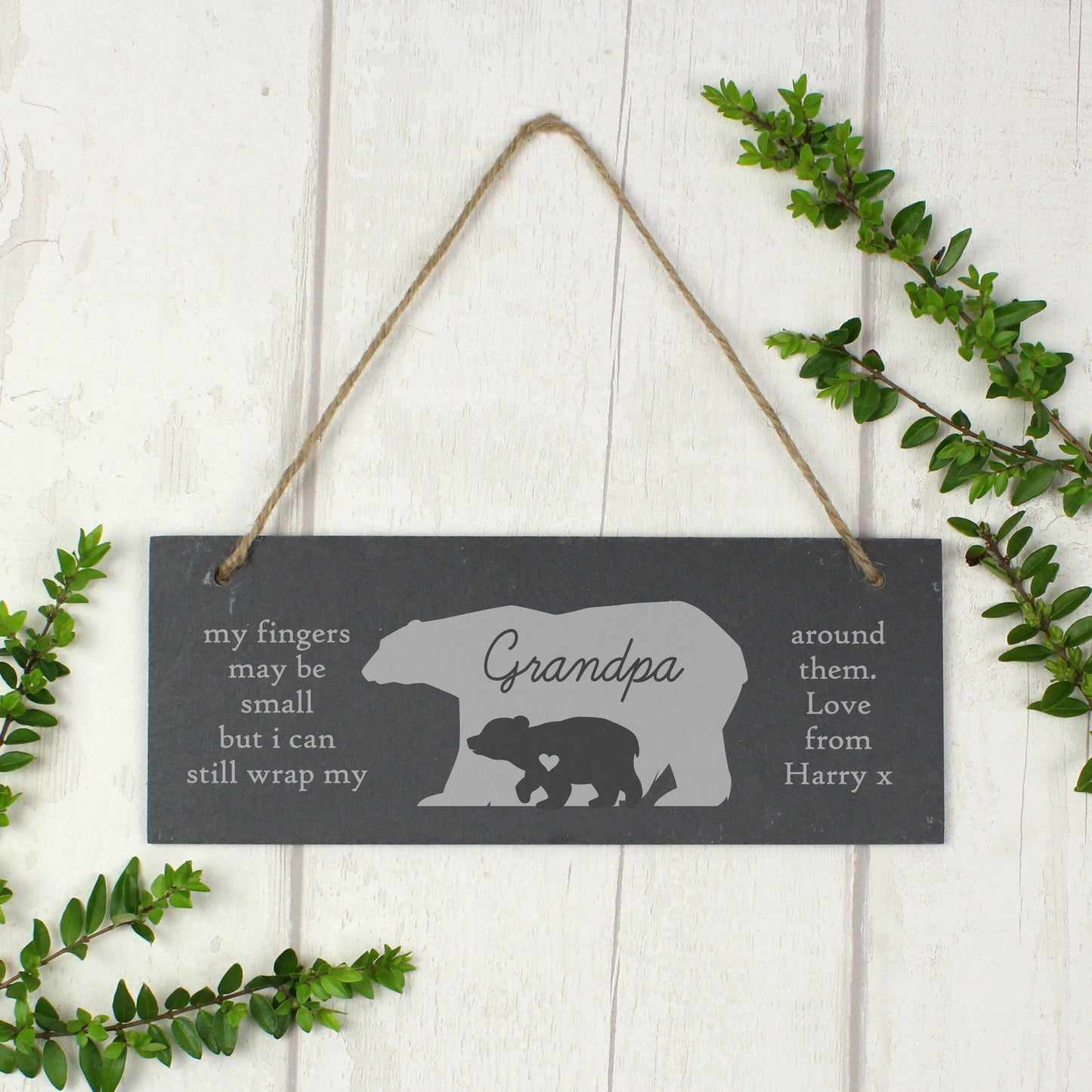 Personalised Bear Slate Door Plaque