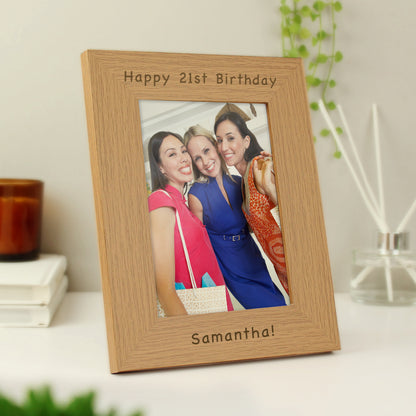 Personalised 5x7 Oak Finish Photo Frame