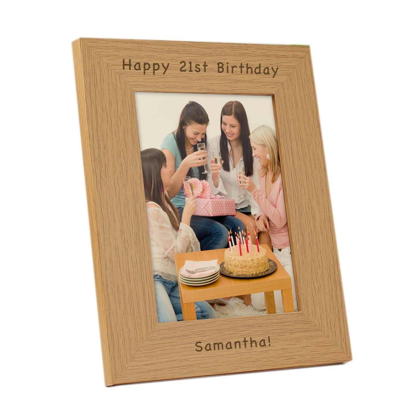 Personalised 5x7 Oak Finish Photo Frame