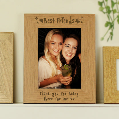 Personalised Best Friends 5x7 Oak Finish Photo Frame