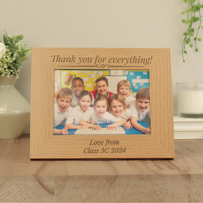 Personalised Formal 5x7 Landscape Oak Finish Photo Frame