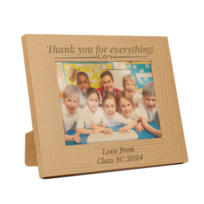 Personalised Formal 5x7 Landscape Oak Finish Photo Frame