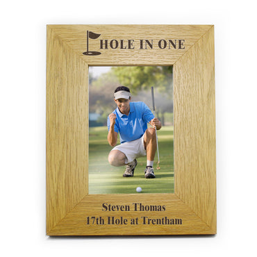 Personalised Oak Finish 6x4 Golf Photo Frame