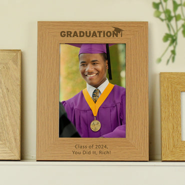 Personalised Graduation 5x7 Oak Finish Photo Frame