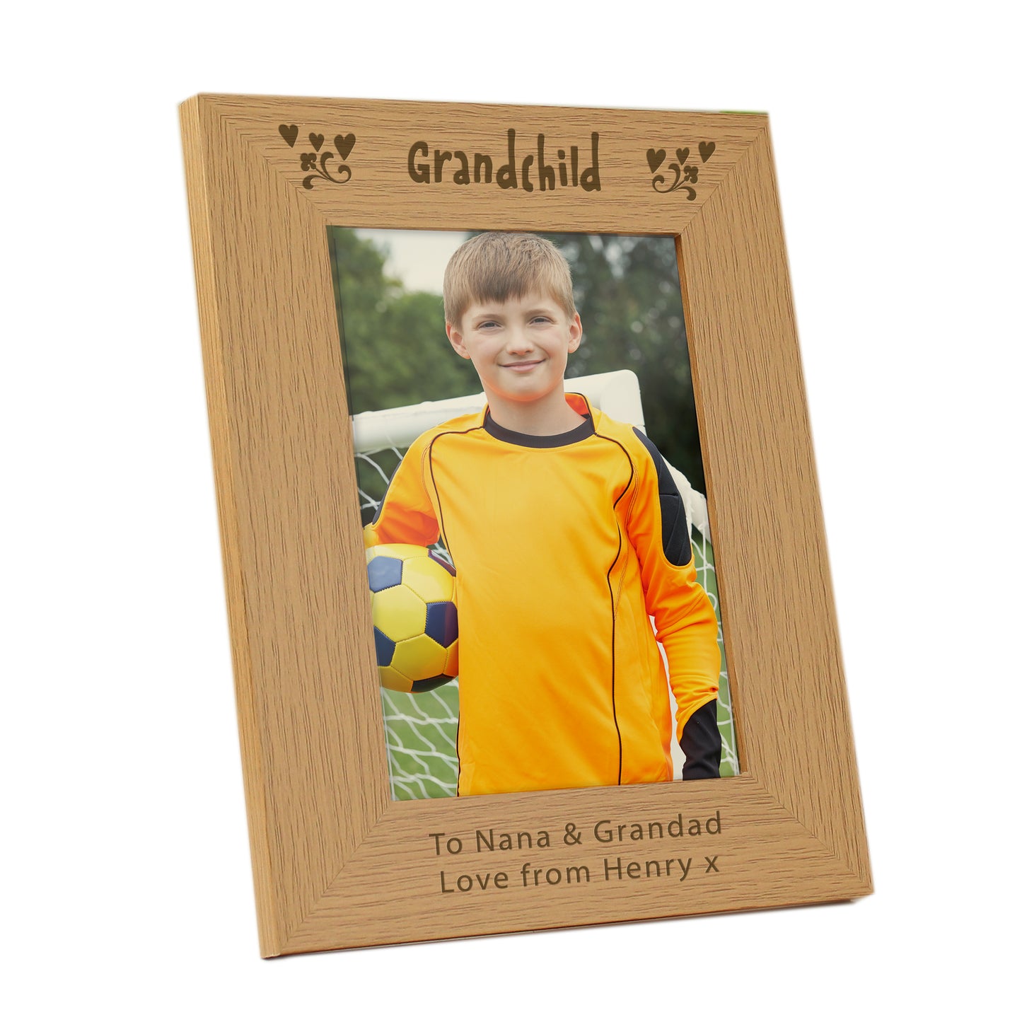 Personalised Grandchild 5x7 Oak Finish Photo Frame