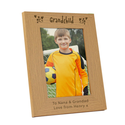 Personalised Grandchild 5x7 Oak Finish Photo Frame